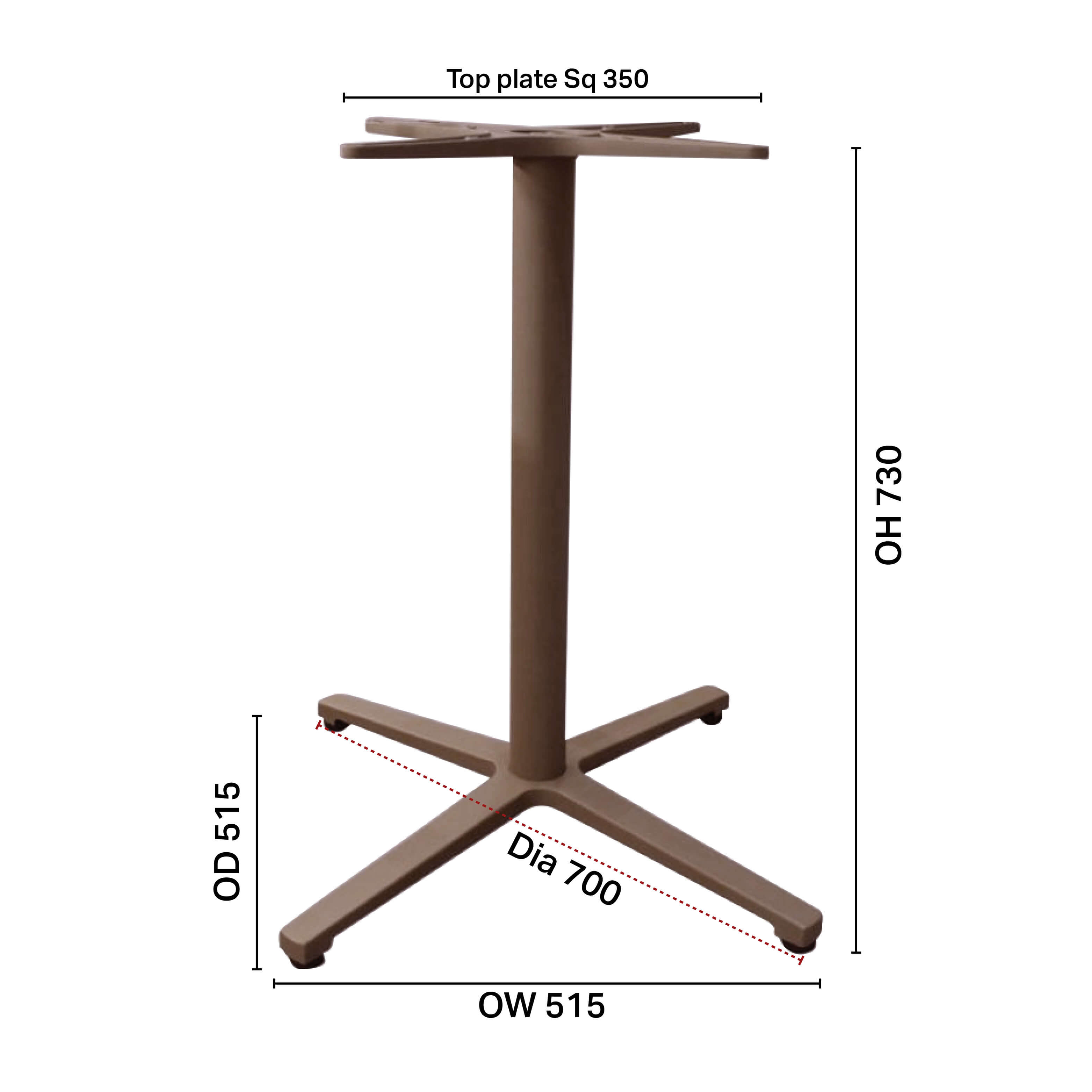 Grit Outdoor Non-foldable Table Base